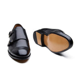 Arnold, Double Monk Strap - Black Hatch-grain | New Age