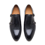 Arnold, Double Monk Strap - Black Hatch-grain | New Age