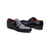 Arnold, Double Monk Strap - Black Hatch-grain | New Age