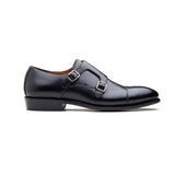 Arnold, Double Monk Strap - Black Hatch-grain | New Age