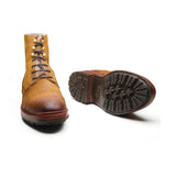 Dixon, Cap-Toe Derby Boot - CF Stead Waxy Suede Wheatbuck | Hand Welted Service Boots