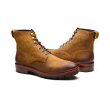 Dixon, Cap-Toe Derby Boot - CF Stead Waxy Suede Wheatbuck | Hand Welted Service Boots