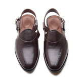 Peshawari, Closed-Toe Sandal - Brown Milled Grain | Rajputana Collection