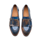 Myron, Monk-Strap Loafer - Shell Cordovan Marbled Blue | Cordovan Series