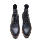 Dixon, Cap-Toe Derby Boot - Black Pullup | Hand Welted Stout Boots