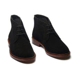 Lucas, Unlined Chukka Boot - Ox Reverse Black | Hand Welted Smart Casuals