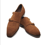 Aspen, Double Monk Strap - Tan Suede | Hand Welted Summer Classics