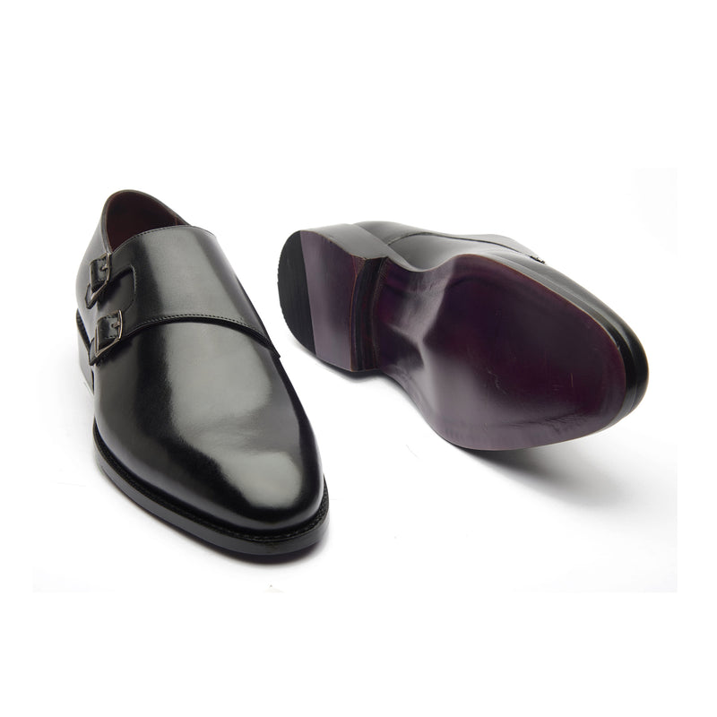 James, Spiral Double Monk - Black Calf | Hand Welted | Premium Collection