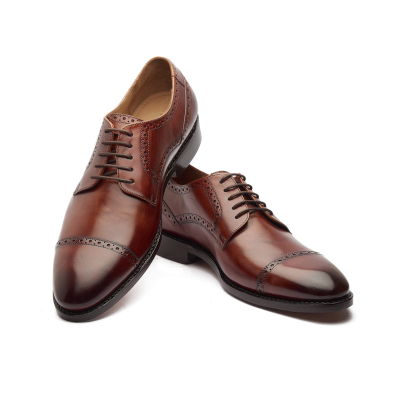 Stefano, Captoe Derby - London Tan | Hand Welted | Classics Collection