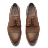 Junior, Cap-Toe Derby Shoe - Brown Waxy Pull-up | Hand Welted New Age