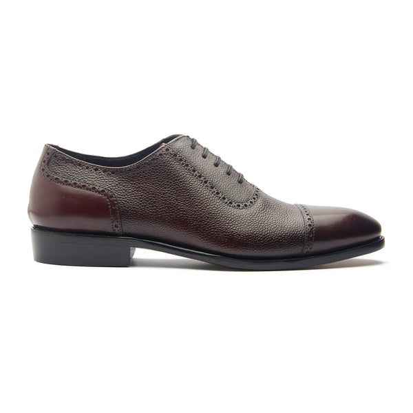 Huayra, Adelaide Oxford - Burgundy Pebble Grain | Hand Welted Contemporary Classics