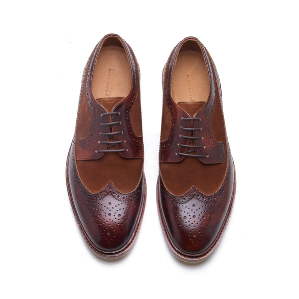 Raife, Longwing Blucher - Chestnut Museum and Calf Suede | Contemporary Classics