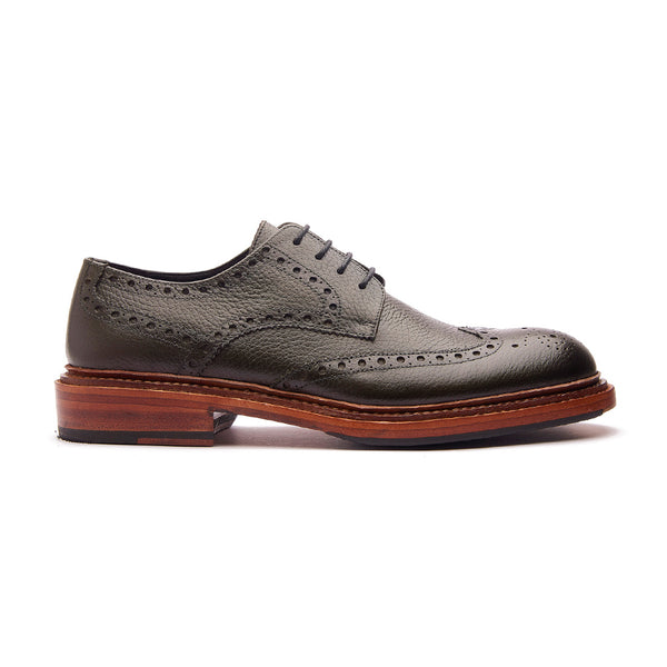 Rudolph-X, Wingtip Derby - Green Milled Grain | New Age