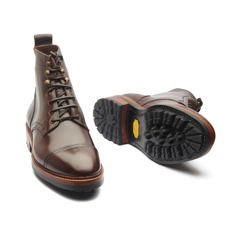 Dixon, Cap-Toe Derby Boot - Brown Chromexcel | Hand Welted Service Boots