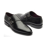 James, Spiral Double Monk - Black Calf | Hand Welted | Premium Collection