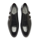 James, Spiral Double Monk - Black Calf | Hand Welted Premium Collection