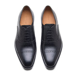 Bemer-X, Quarter Brogue Oxford - Horween Hatch-grain Black | Hand Welted Contemporary Classics