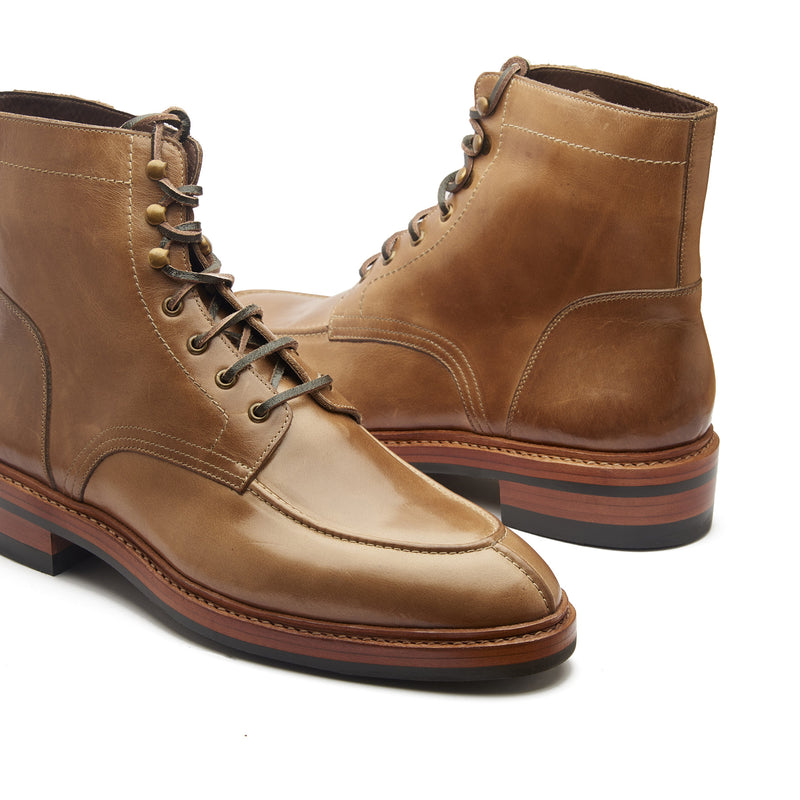 Fred Norwegian Toe Boot Natural Chromexcel Hand Welted Boots 2.0 BLKBRD SHOEMAKER HAND WELTED SHOES HANDCRAFTED IN INDIA