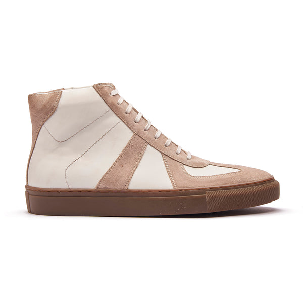 Martin, German Army Trainer - White & Beige Suede | Smart Casuals
