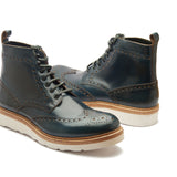 Montero, Wingtip Derby Boot - Navy Chromexcel | New Age