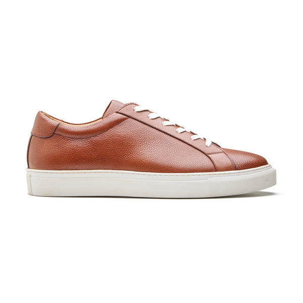 Prydz, Lace-up Sneaker - Cognac Pebble Grain | Smart Casuals