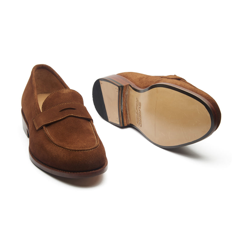 Aurus, Penny Loafer - French Brown Calf Suede | Hand Welted Summer Classics