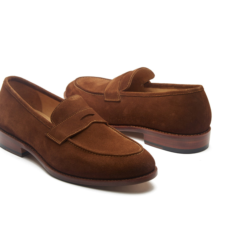 Aurus, Penny Loafer - French Brown Calf Suede | Hand Welted Summer Classics