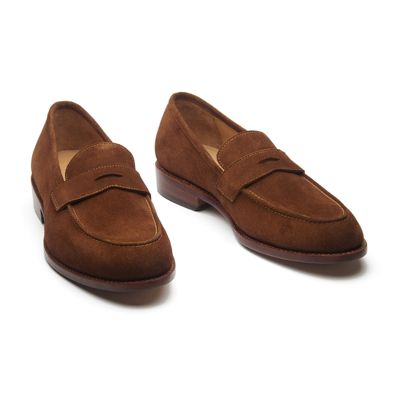 Aurus, Penny Loafer - French Brown Calf Suede | Hand Welted Summer Classics