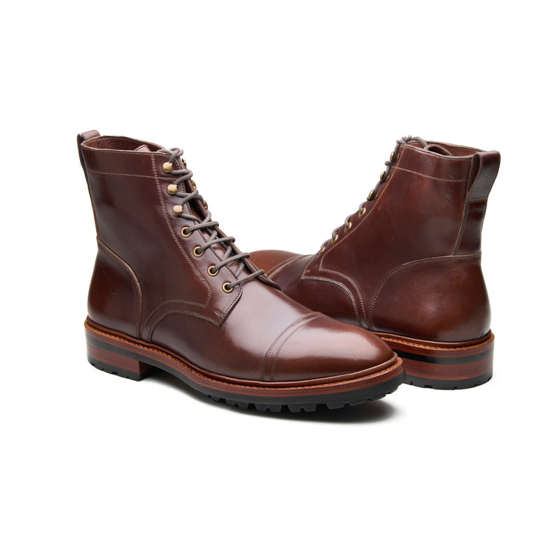 Dixon, Cap-Toe Derby Boot - Brown Chromexcel | Hand Welted Service Boots