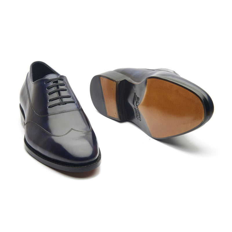 Jürgen, Austerity Wingtip Spiral Oxford - Navy Museum Calf | Hand Welted Spiral Collection