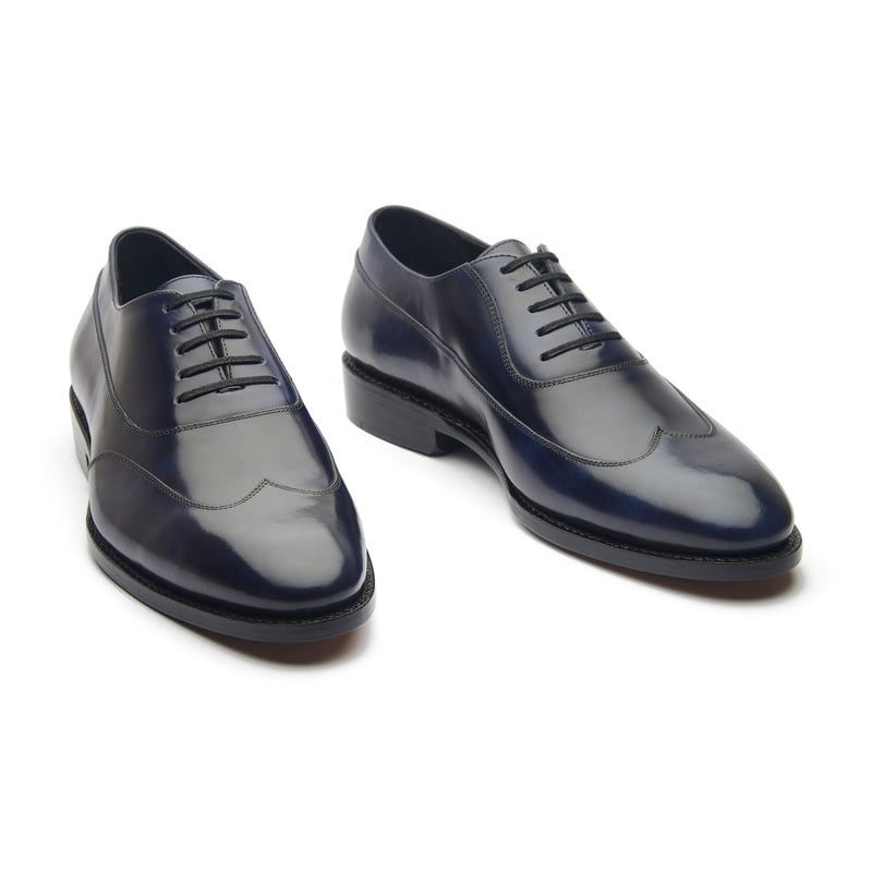 Jürgen, Austerity Wingtip Spiral Oxford - Navy Museum Calf | Hand Welted Spiral Collection