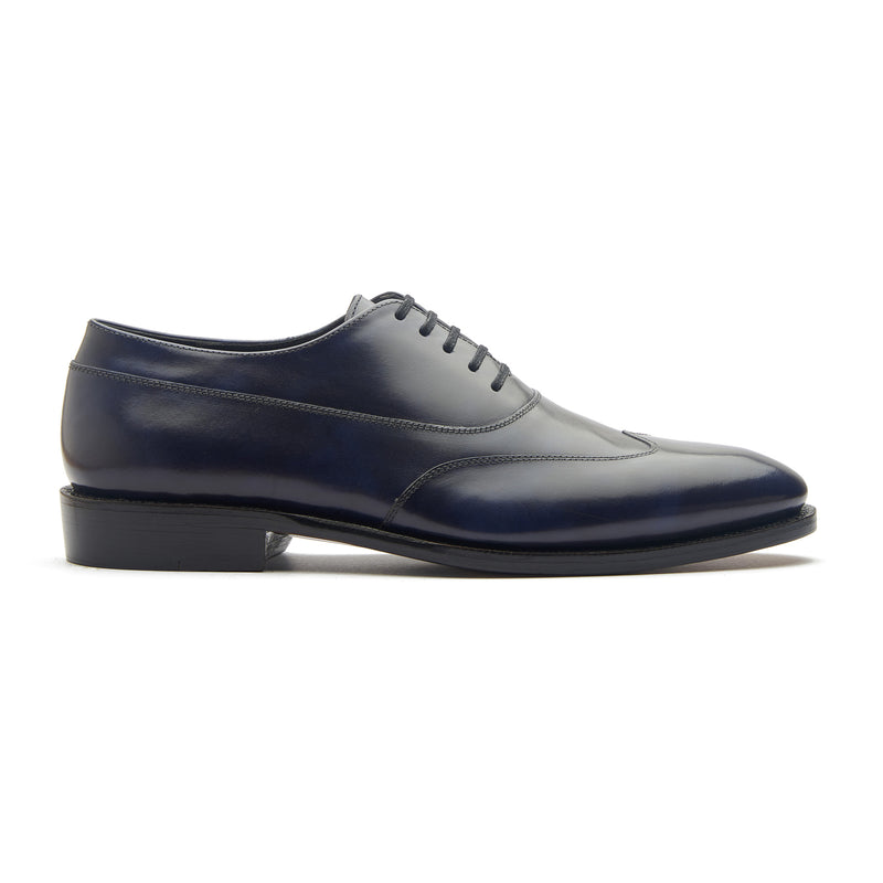 Jürgen, Austerity Wingtip Spiral Oxford - Navy Museum Calf | Hand Welted Spiral Collection