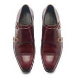 Aspen, Double Monk Strap - Burgundy Museum Calf | Hand Welted Contemporary Classics