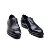 Constello, True Seamless | Faux Cap-toe Semi Brogue, Hand Welted - Black Aniline Calf