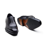 Constello, True Seamless | Faux Cap-toe Semi Brogue, Hand Welted - Black Aniline Calf