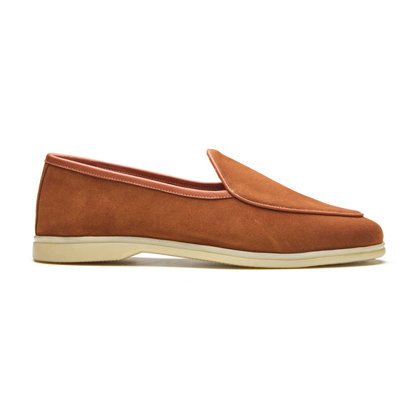 Lorenzo, Belgian Loafer - Castorino Suede Tan| Unlined Flex Collection