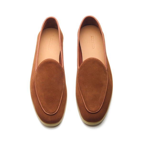 Lorenzo, Belgian Loafer - Castorino Suede Tan| Unlined Flex Collection