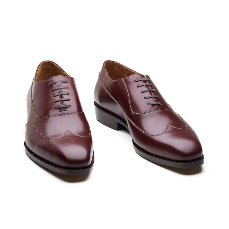 Jürgen-Z, Spiral Austerity Wingtip Oxford - Rosewood Brown Aniline Calf | Hand Welted Spiral Collection