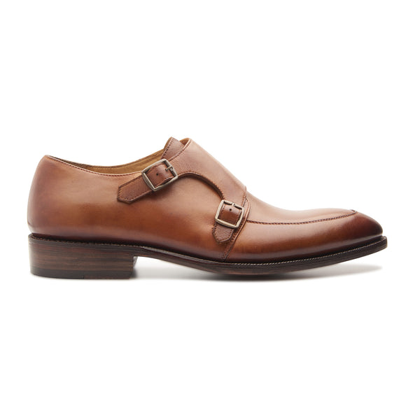 Luigi, Double Monk Strap - Cognac | Hand Welted | Classics Collection