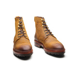 Dixon, Cap-Toe Derby Boot - CF Stead Waxy Suede Wheatbuck | Hand Welted Service Boots