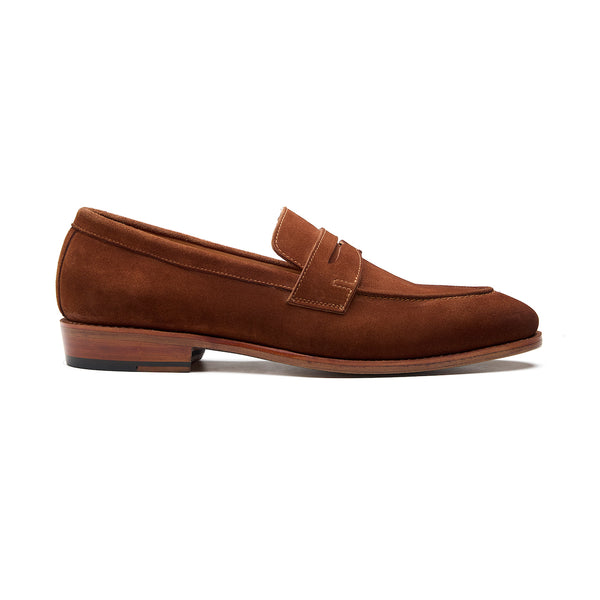 Denver, Penny Loafer - Castorino Suede French Brown | Hand Welted Classics Collection