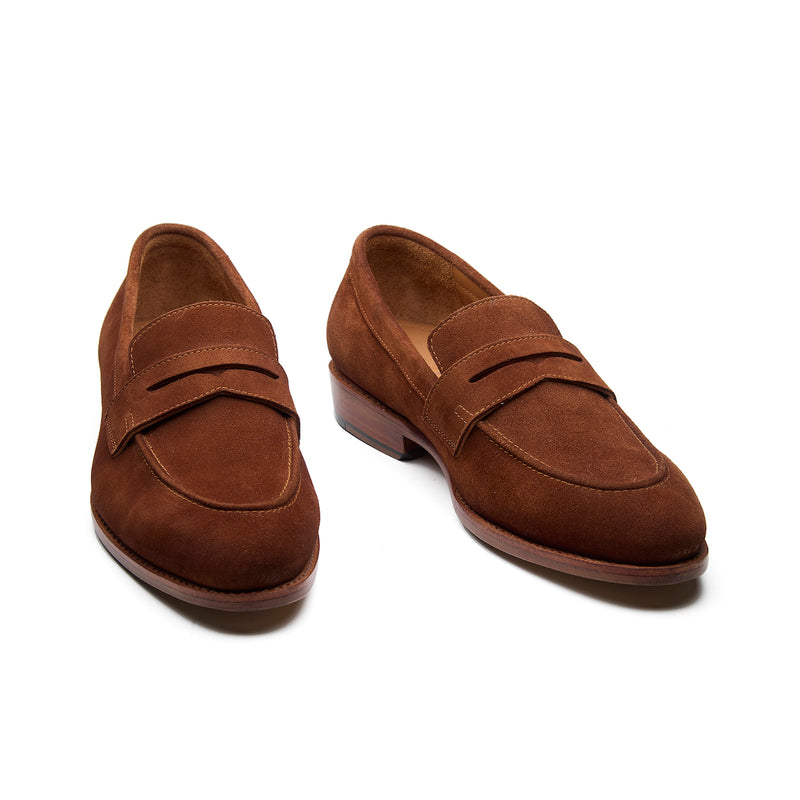 Denver, Penny Loafer - Castorino Suede French Brown | Hand Welted Classics Collection