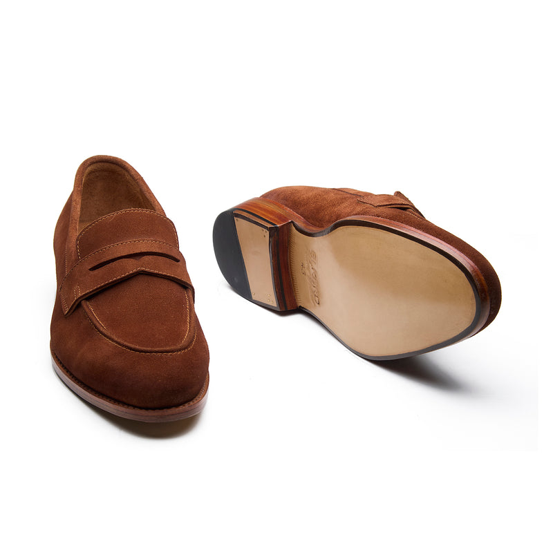 Denver, Penny Loafer - Castorino Suede French Brown | Hand Welted Classics Collection