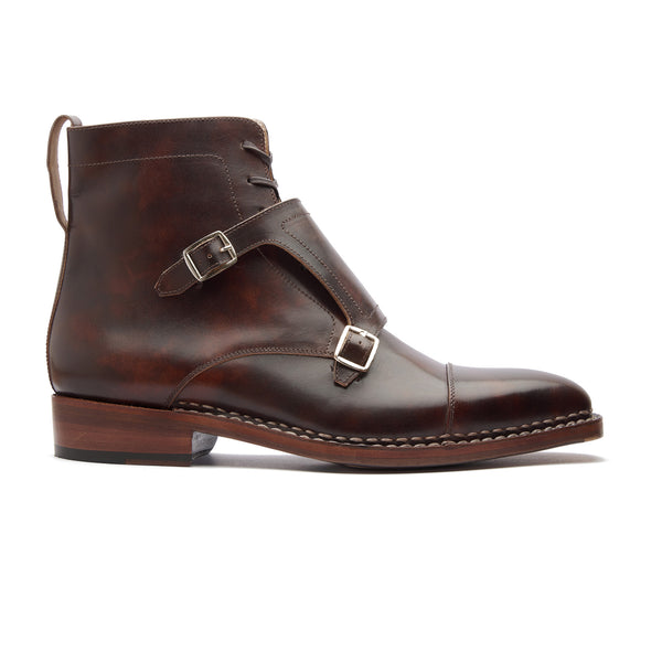 Knight, Double Monk Boot - Chestnut Museum Calf | Hand Welted New Age