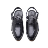 Peshawari, Closed-Toe Sandal - Black | Rajputana Collection