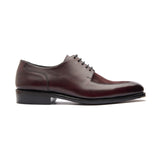 Ingrid-X, Split Toe Blucher Derby - Burgundy Hatch-grain & Suede | Hand Welted Contemporary Classics