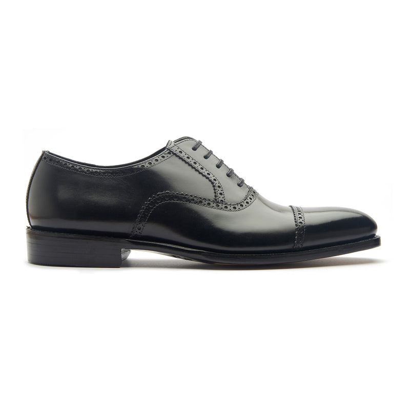 Bemer-X, Quarter Brogue Oxford - Black Box Calf | Hand Welted Classics