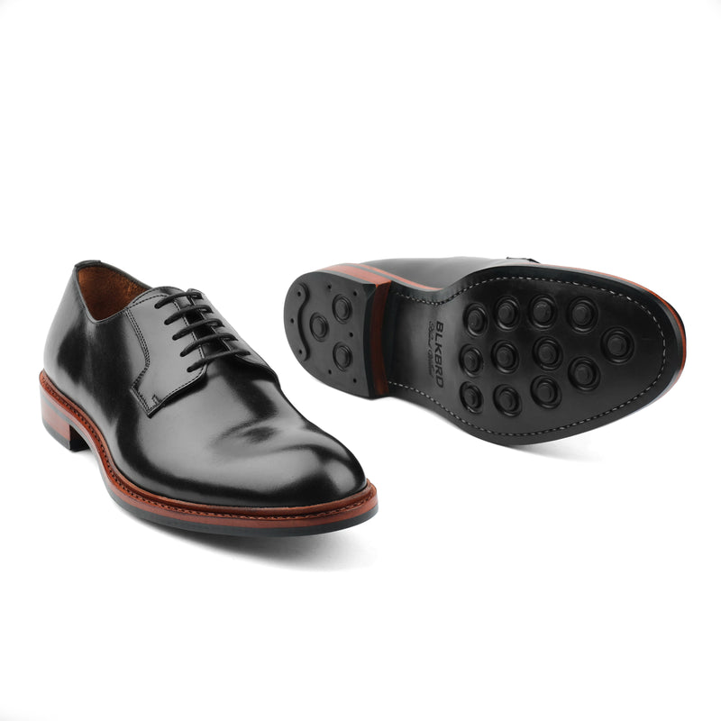 Luke, Blucher Derby - Black Hidro Pullup | Handwelted Classics