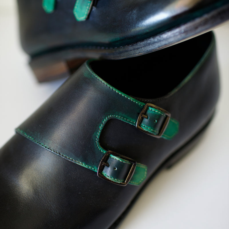 SABRE, SPIRAL DOUBLE MONK STRAP - Midnight Mamba | PATINA COLLECTION