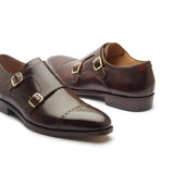 Aspen, Double Monk Strap - Chestnut Museum Calf | Hand Welted Contemporary Classics